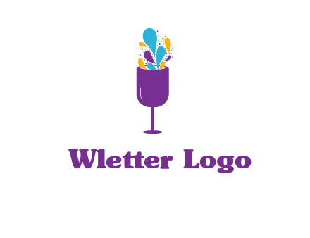 abstract wine glass logo