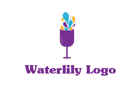 abstract wine glass logo
