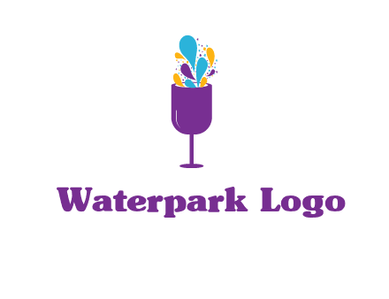abstract wine glass logo