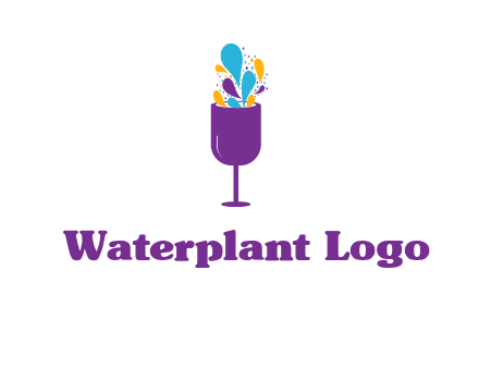 abstract wine glass logo