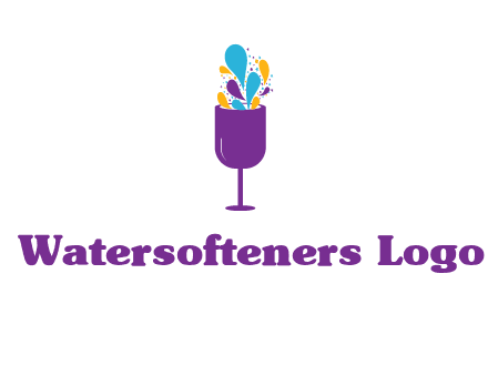 abstract wine glass logo