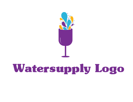 abstract wine glass logo