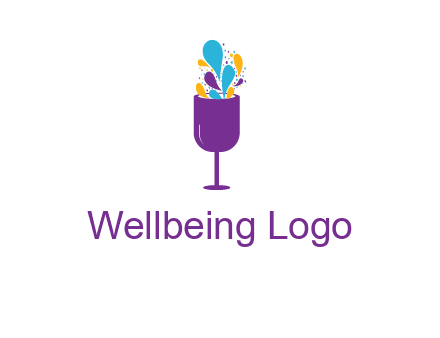 abstract wine glass logo
