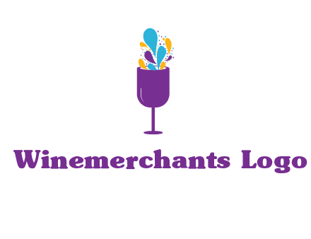 abstract wine glass logo