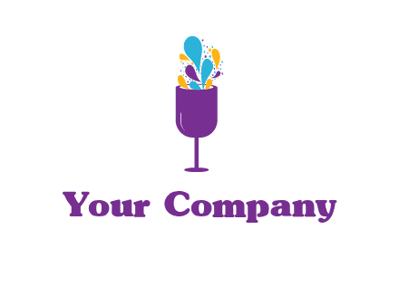 abstract wine glass logo