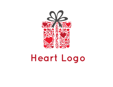 Gift box made of small hearts logo