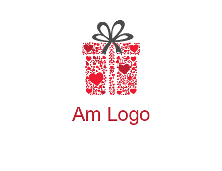Gift box made of small hearts logo