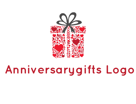 Gift box made of small hearts logo