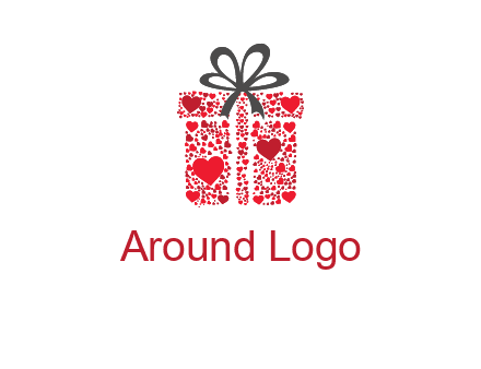 Gift box made of small hearts logo