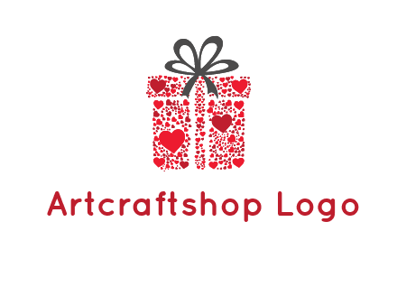 Gift box made of small hearts logo