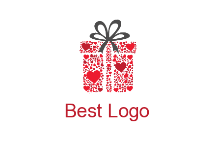 Gift box made of small hearts logo