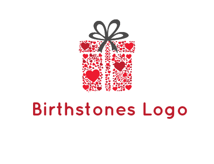 Gift box made of small hearts logo