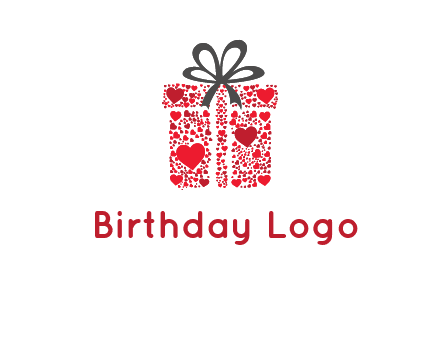 Gift box made of small hearts logo