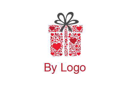 Gift box made of small hearts logo