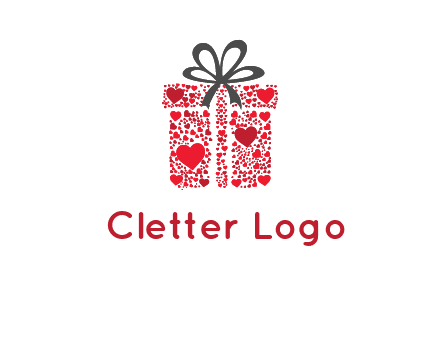 Gift box made of small hearts logo