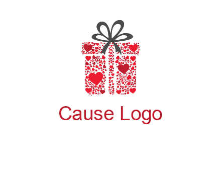 Gift box made of small hearts logo