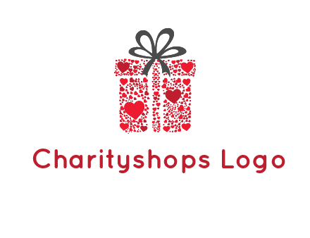 Gift box made of small hearts logo