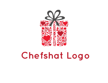 Gift box made of small hearts logo