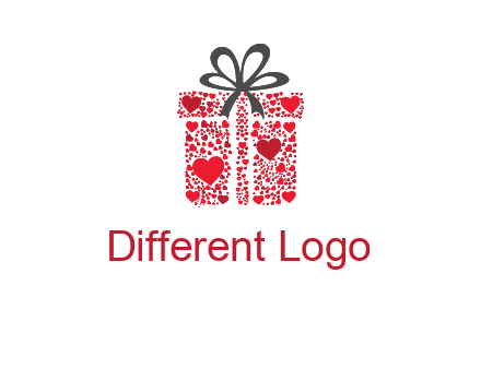 Gift box made of small hearts logo