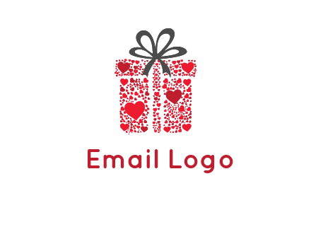 Gift box made of small hearts logo