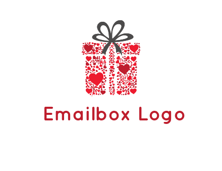 Gift box made of small hearts logo