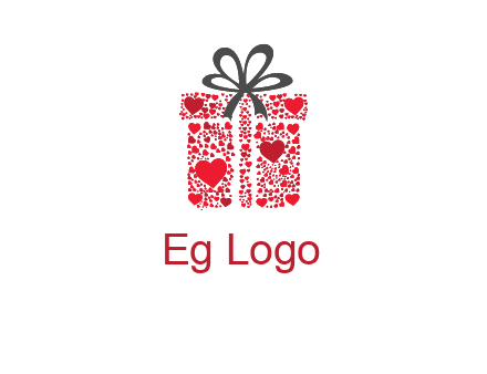 Gift box made of small hearts logo