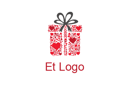 Gift box made of small hearts logo