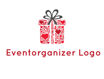 Gift box made of small hearts logo