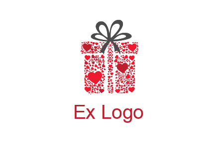 Gift box made of small hearts logo