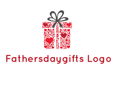 Gift box made of small hearts logo