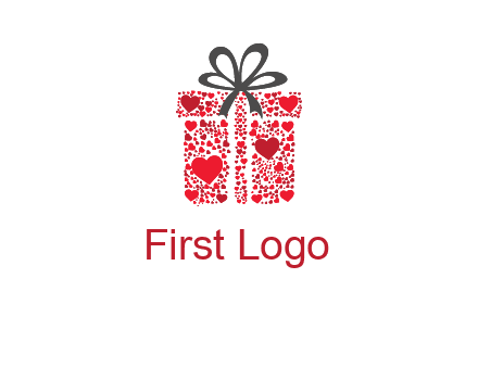Gift box made of small hearts logo