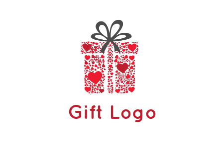 Gift box made of small hearts logo