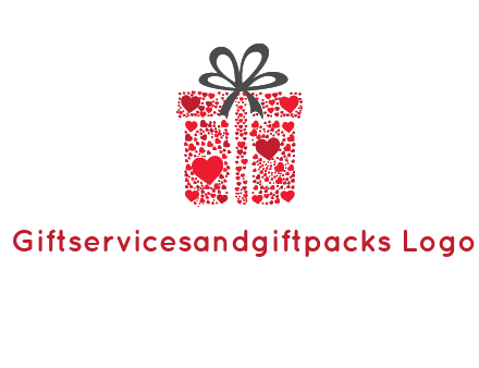 Gift box made of small hearts logo