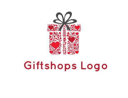 Gift box made of small hearts logo