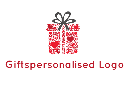 Gift box made of small hearts logo