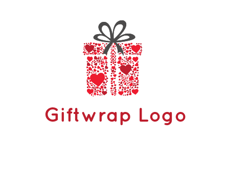 Gift box made of small hearts logo