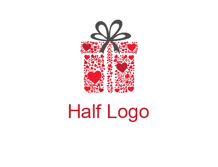 Gift box made of small hearts logo