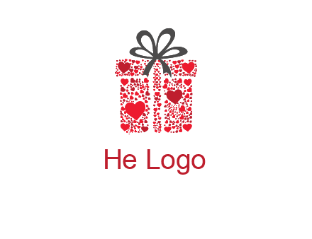 Gift box made of small hearts logo