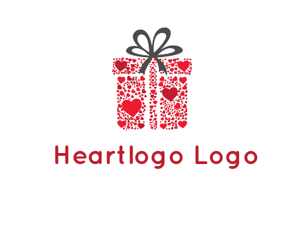Gift box made of small hearts logo