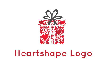 Gift box made of small hearts logo