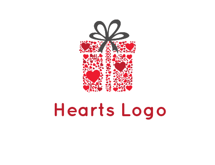 Gift box made of small hearts logo