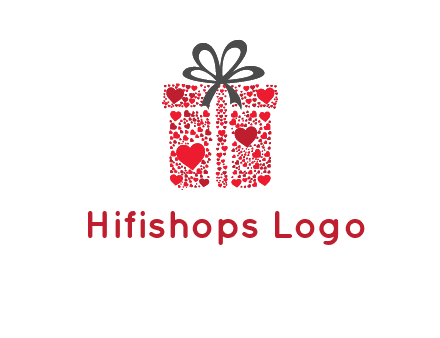 Gift box made of small hearts logo