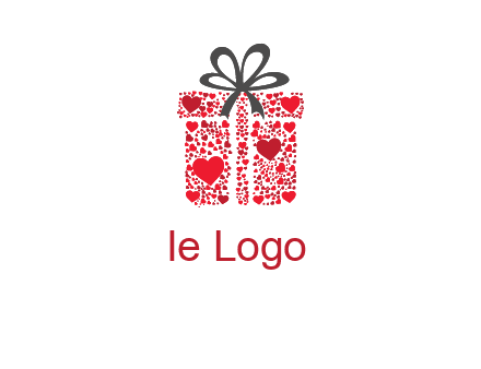 Gift box made of small hearts logo