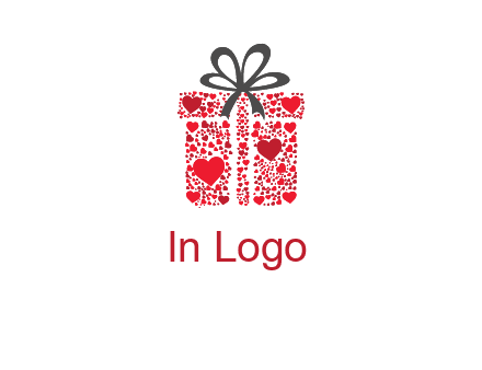 Gift box made of small hearts logo