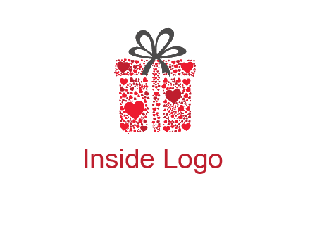 Gift box made of small hearts logo