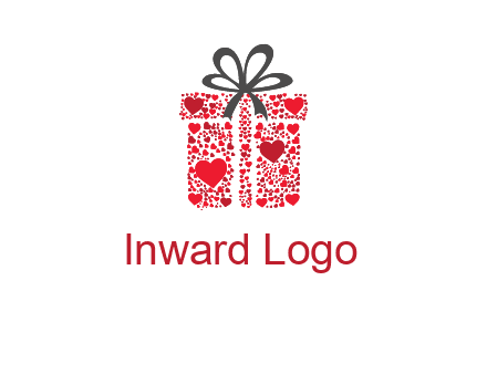 Gift box made of small hearts logo