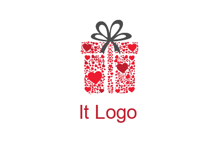 Gift box made of small hearts logo