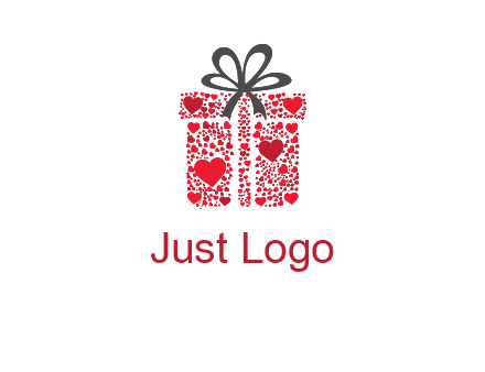 Gift box made of small hearts logo
