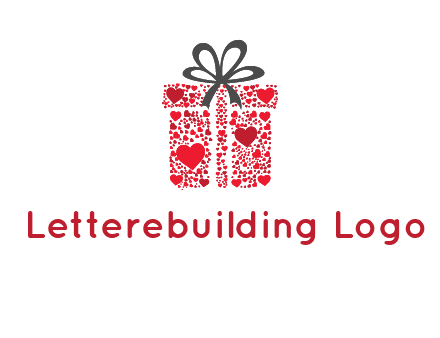 Gift box made of small hearts logo