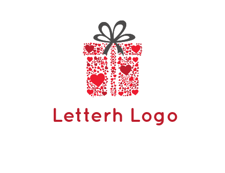 Gift box made of small hearts logo